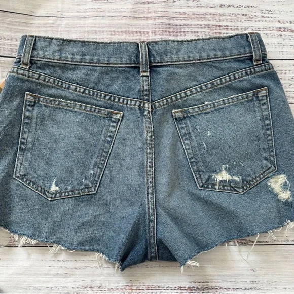 Reformation Jeans Womens Blue Dixie Fly Button High Rise Jeans Shorts Size 28 - Picture 8 of 8